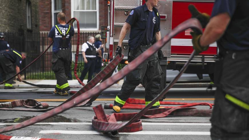 Fire Sends Two Chicago Firefighters to Hospital
