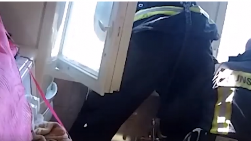 Latvia Firefighter Catches Falling Man from Window