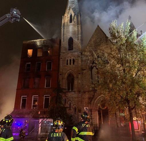 Historic Church Gutted by Six-Alarm Fire in New York