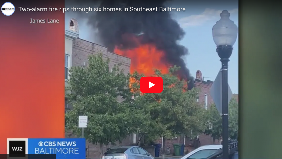 Firefighters Respond to Two-Alarm Fire That Affects Six Baltimore Homes