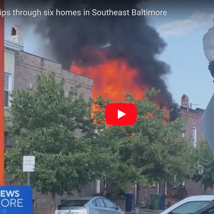 Firefighters Respond to Two-Alarm Fire That Affects Six Baltimore Homes